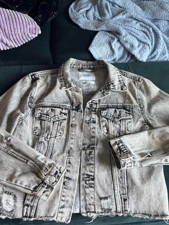 Vervet Jackets & Blazers - Light Gray Washed Denim Jacket